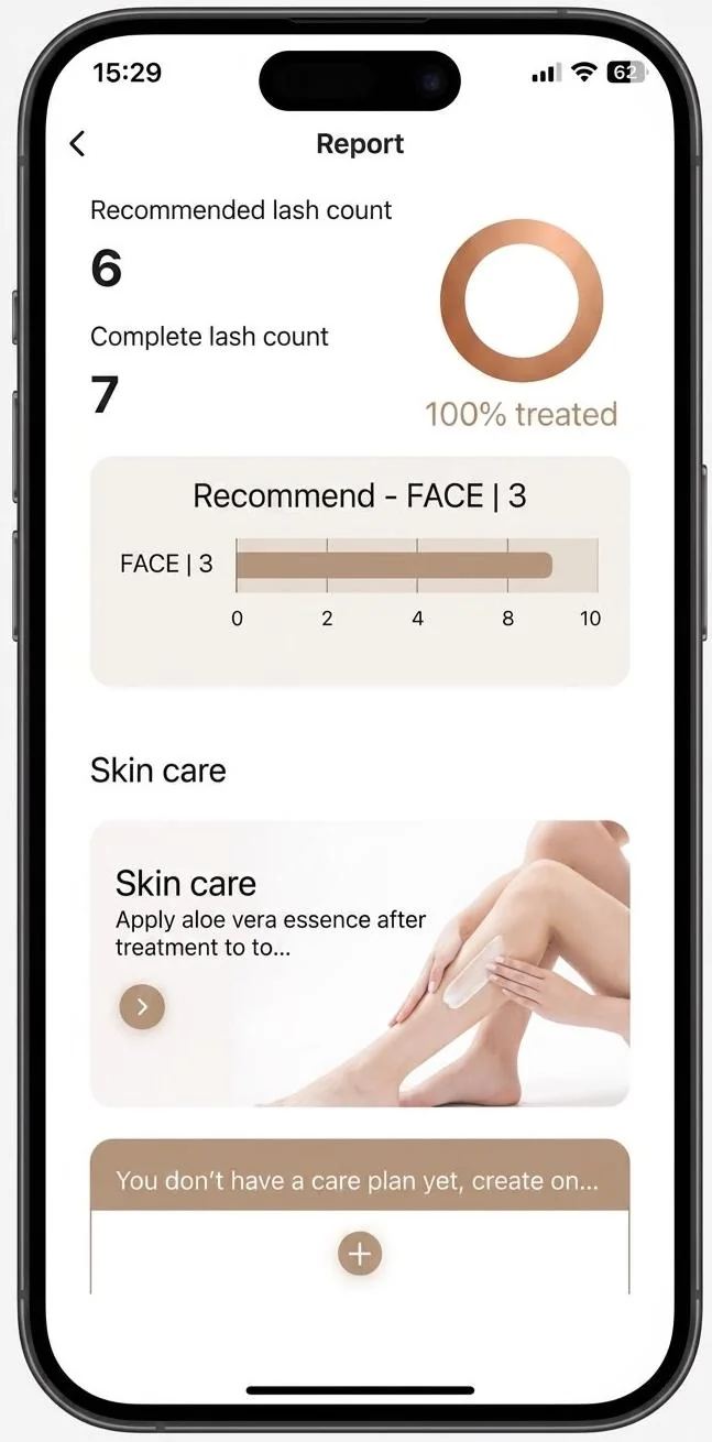 Lumé AIR App report screen